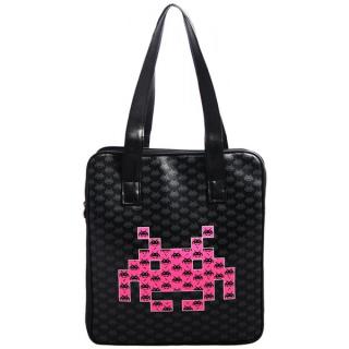 Invaders 3000 - velká - Retro taška přes rameno (černá/růžová)
