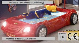 dětská auto postel BOBO červená