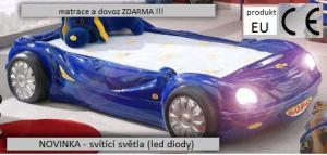 dětská auto postel BOBO modrá