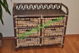 Ratanová komoda wicker mix 6 zásuvek