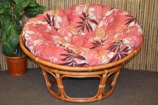 Ratanový papasan 110 cm Cognac