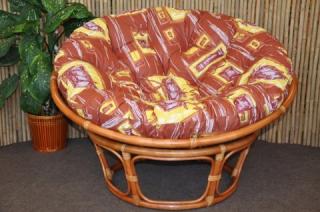 Ratanový papasan 100 cm Cognac hnědé listy