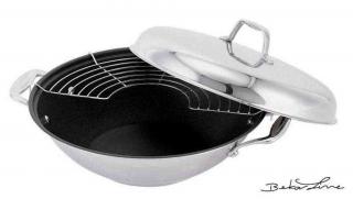 Wok Chef 30 cm INDUKCE nerezový s nepřilnavým povrchem 2 ucha 