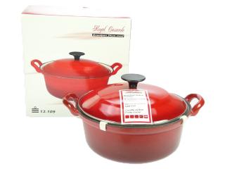 Litinový hrnec -pekáč 24 cm Kapimex červený INDUKCE 