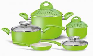 Keramická 9 dílná sada nádobí bio ceramix INDUKCE GREEN akce 