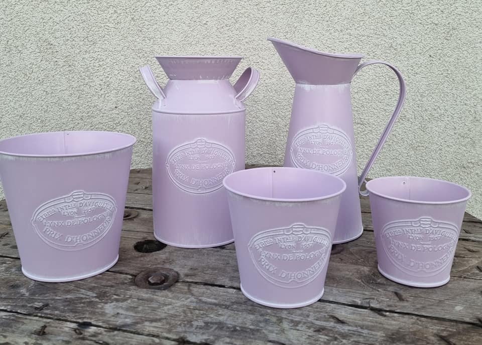 Plechový květináč fialový, K3305/3, velký