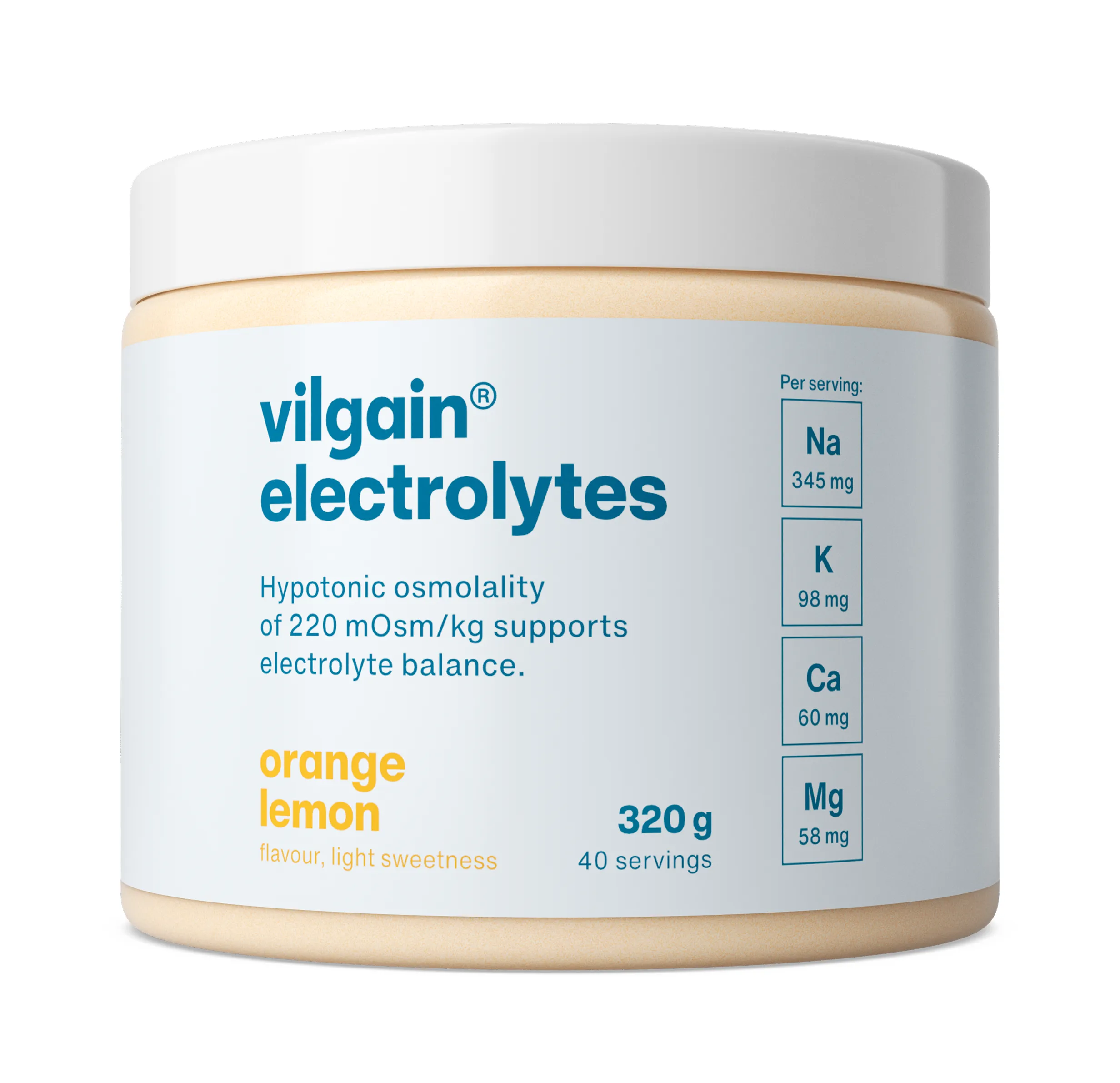 ELEKTROLYTY VILGAIN 320g -příchuť pomeranč a citrón bez stévie