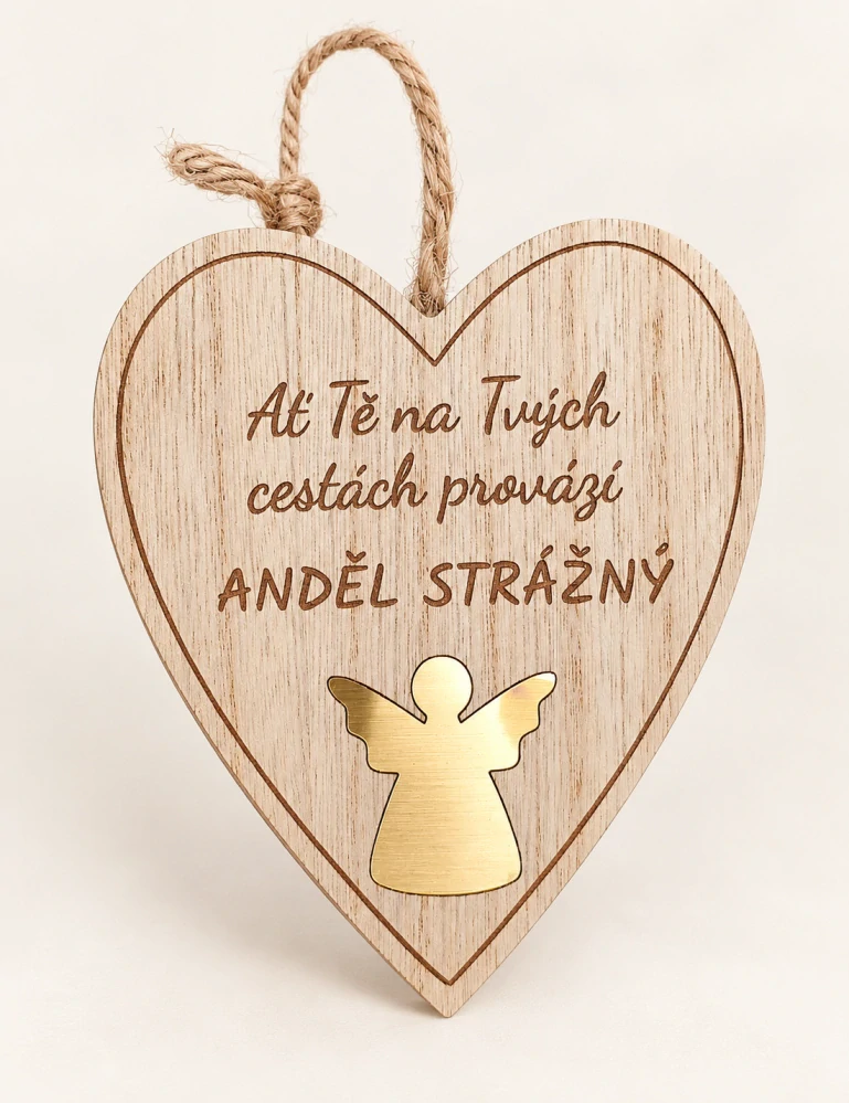 Srdce k zavěšení - anděl strážný
