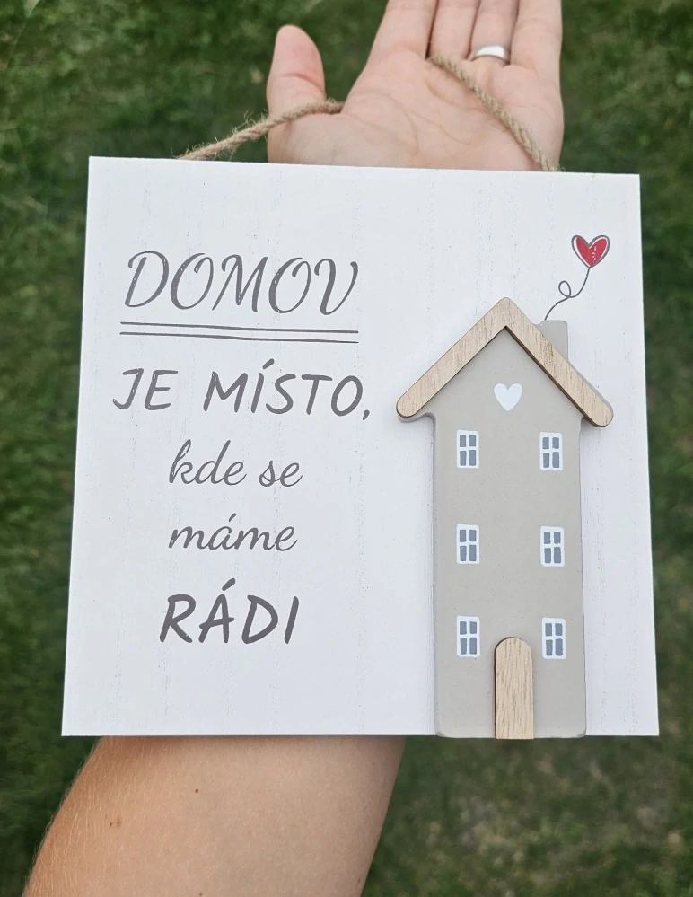 Cedule k zavěšení s domečkem- domov