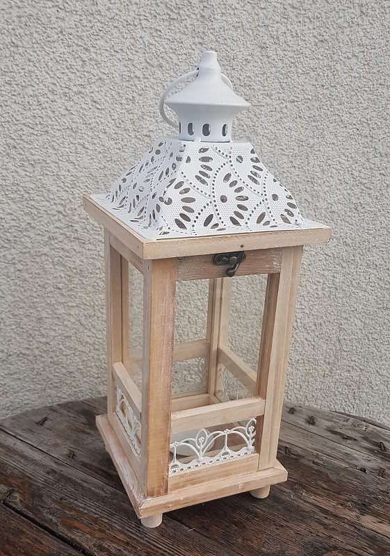 Dřevěná lucerna DANA, 39 cm - D3131