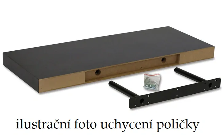 Nástěnná polička 60 cm, barva wengé