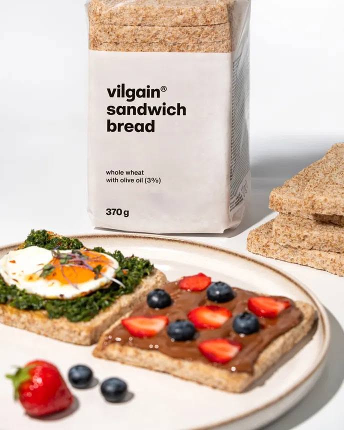 Vilgain Tousťák – 100% přírodní, nadýchaný, celozrnný toustový chléb, pouze 7 ingrediencí