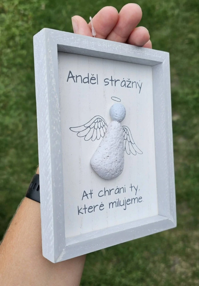 Rámeček k zavěšení - anděl strážný