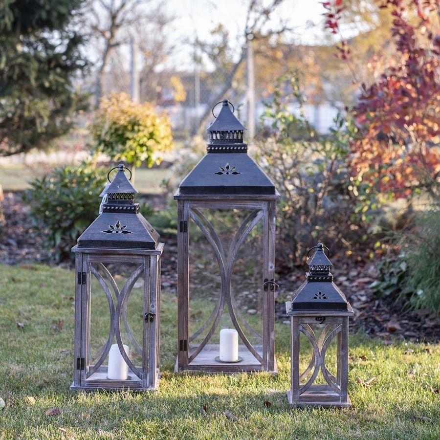 Dřevěná lucerna MIA, 87 cm