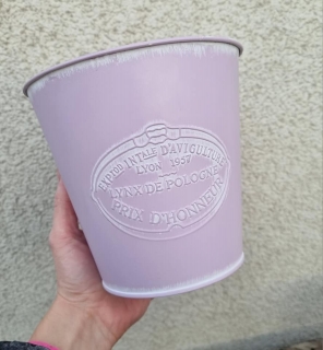 Plechový květináč fialový, K3305/3, velký