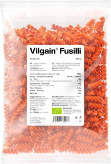Vilgain Fusilli čočkové těstoviny BIO ⁠–⁠ vrtulky z kontrolovaného ekologického zemědělství