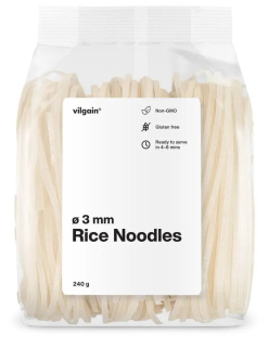 Vilgain Rýžové nudle ⁠–⁠ bezlepkové rýžové nudle typu tagliatelle, jemná struktura, hotové za pár minut