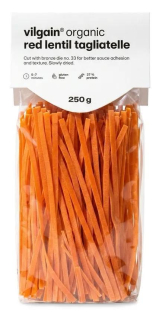 Vilgain Tagliatelle z červené čočky, v BIO kvalitě, bez lepku, blesková příprava do 8 minut