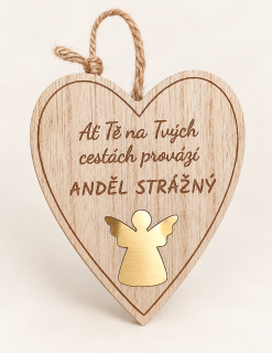 Srdce k zavěšení - anděl strážný